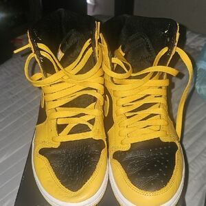 Jordan Black and Yellow Athletic High-Tops